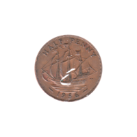 Preview ½ penny, 1956 reverse