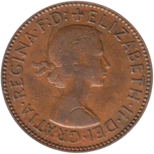 Preview ½ penny, 1957 obverse