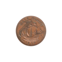 Preview ½ penny, 1957 reverse