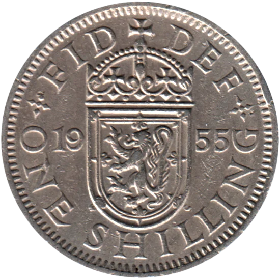 1 shilling, 1955 Reverse