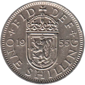 Preview 1 shilling, 1955 reverse