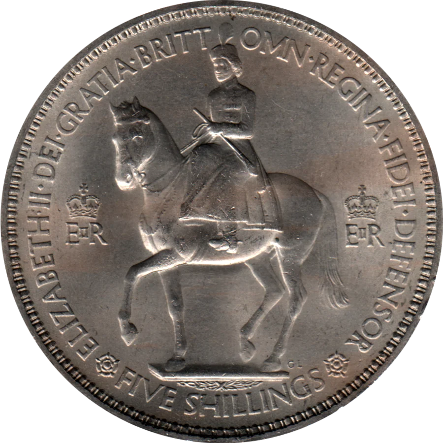 5 shillings, 1953 Obverse
