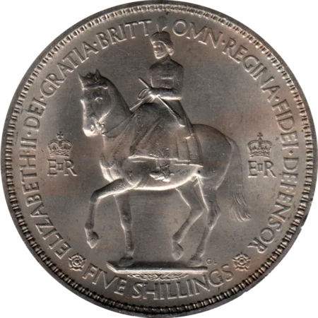 Preview 5 shillings, 1953 obverse