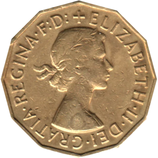 3 pence, 1957 Obverse