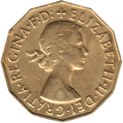 Preview 3 pence, 1957 obverse