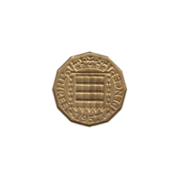 Preview 3 pence, 1957 reverse