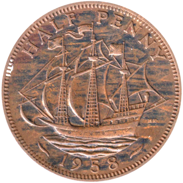 ½ penny, 1958 Reverse