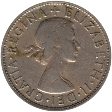 Preview ½ crown, 1956 obverse