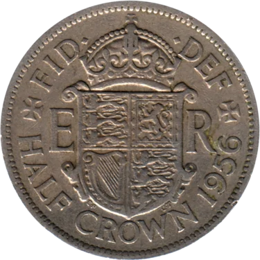 Preview ½ crown, 1956 reverse