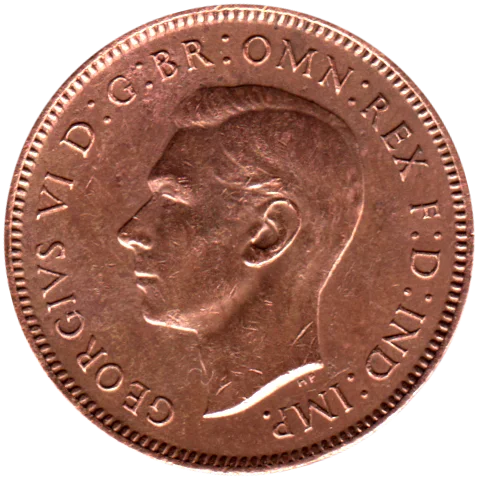 1 farthing, 1943 Obverse