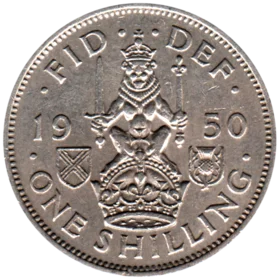 Preview 1 shilling, 1950 reverse