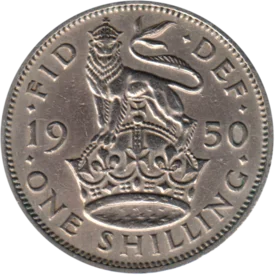Preview 1 shilling, 1950 reverse