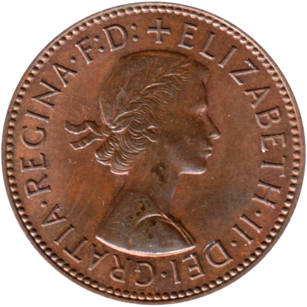 ½ penny, 1967 Obverse