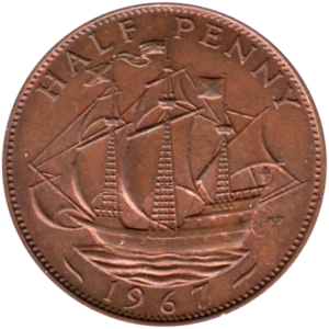 Preview ½ penny, 1967 reverse