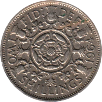Preview 2 shillings, 1964 reverse