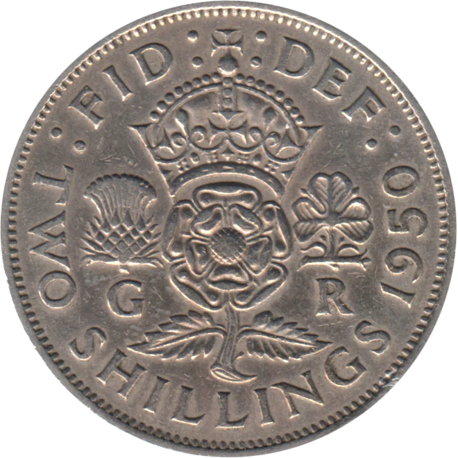 2 shillings, 1950 Reverse