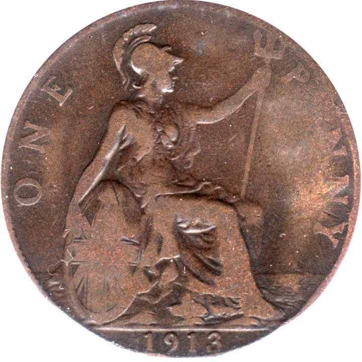 1 penny, 1913 Reverse