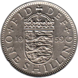 Preview 1 shilling, 1959 reverse