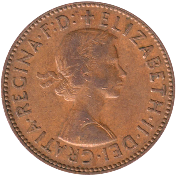 ½ penny, 1959 Obverse