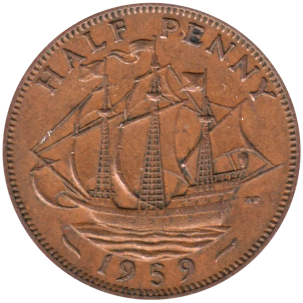 ½ penny, 1959 Reverse