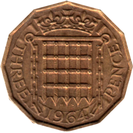 3 pence, 1964 Reverse
