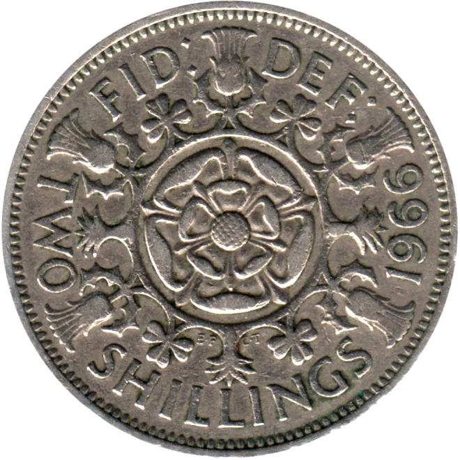 2 shillings, 1966 Reverse