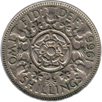Preview 2 shillings, 1966 reverse