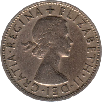 Preview 2 shillings, 1954 obverse