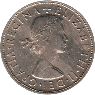Preview ½ crown, 1962 obverse