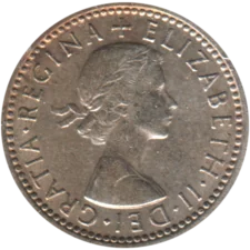 Preview 6 pence, 1959 obverse