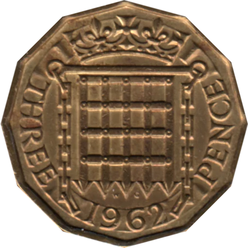 3 pence, 1962 Reverse