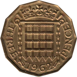 Preview 3 pence, 1962 reverse