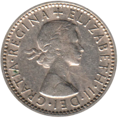 6 pence, 1954 Obverse