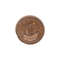 Preview ½ penny, 1939 reverse