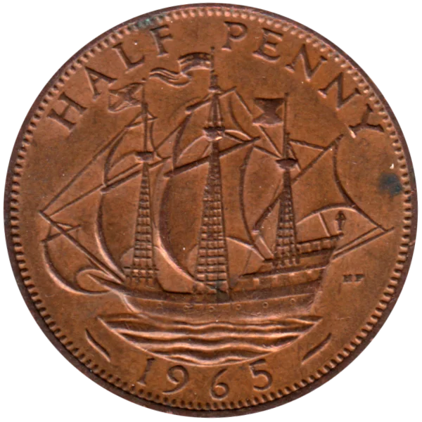 ½ penny, 1965 Reverse