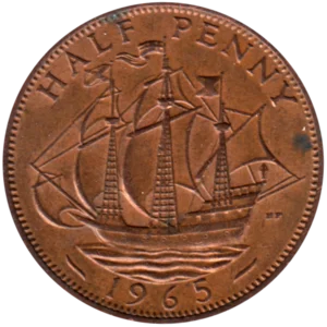 Preview ½ penny, 1965 reverse