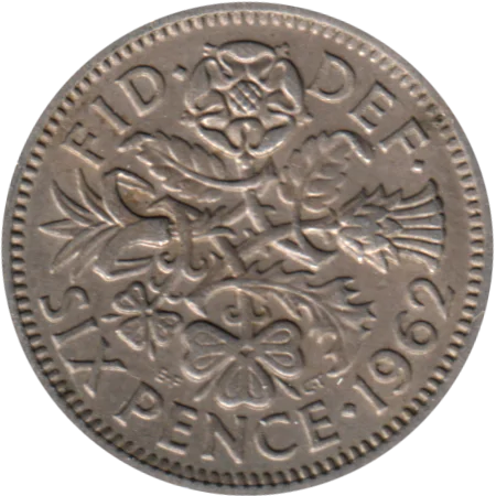 6 pence, 1962 Reverse