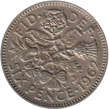 Preview 6 pence, 1962 reverse