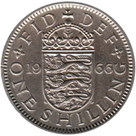Preview 1 shilling, 1966 reverse