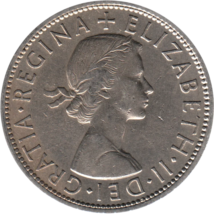 ½ crown, 1955 Obverse