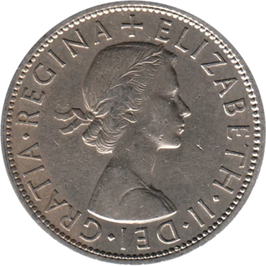 Preview ½ crown, 1955 obverse