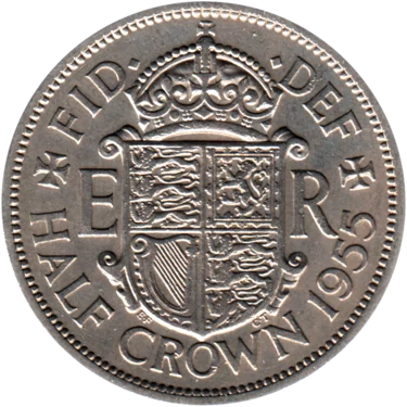 Preview ½ crown, 1955 reverse