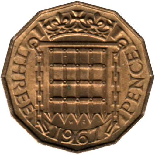3 pence, 1967 Reverse