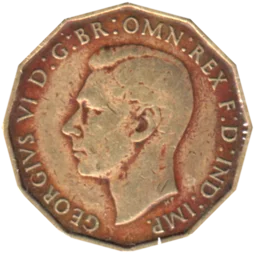 Preview 3 pence, 1945 obverse