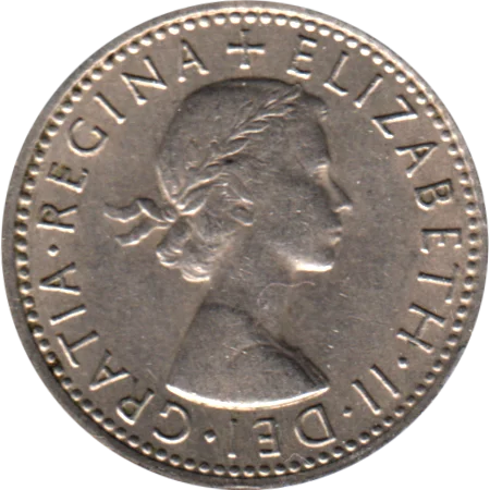 6 pence, 1967 Obverse