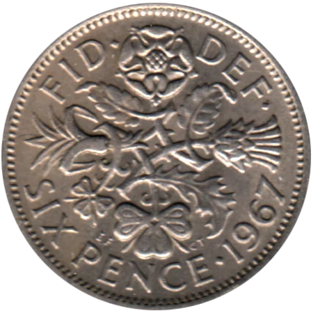 6 pence, 1967 Reverse
