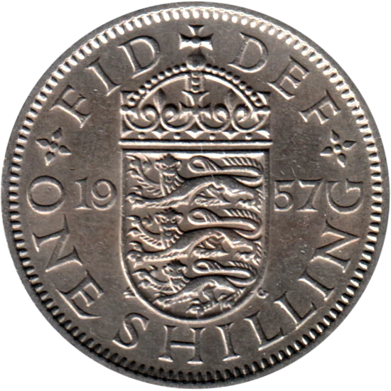1 shilling, 1957 Reverse
