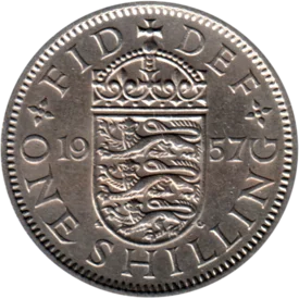 Preview 1 shilling, 1957 reverse