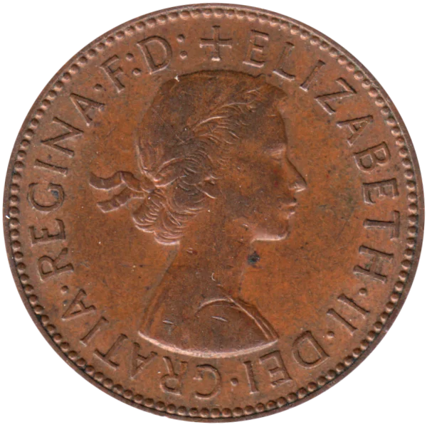 ½ penny, 1962 Obverse