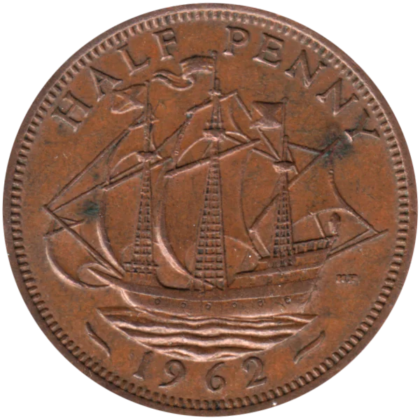 ½ penny, 1962 Reverse